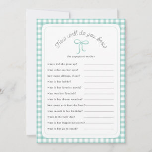 Mint Gingham Hoe goed ken je het douchespel Kaart