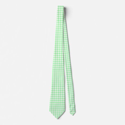 Mint Gingham Stropdas (Voorkant)