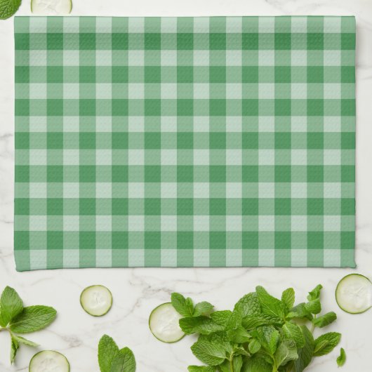 Mint Gingham Theedoek (Gevouwen)