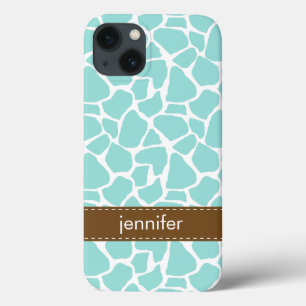 Mint Giraffe Patroon iPhone 13 Hoesje