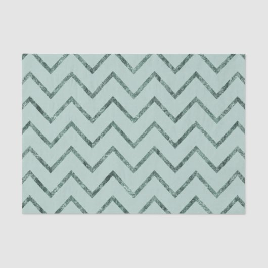 Mint Glam Chevron zigzag strepen Tissuepapier (Voorkant)