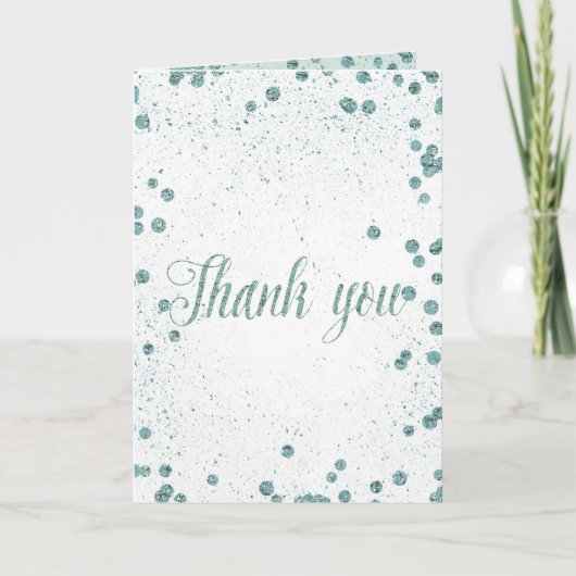 Mint Glam Confetti Stippen Bedankt (Voorkant)