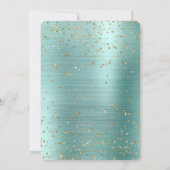 Mint Glam Gold Sparkle Confetti Wedding Kaart (Achterkant)