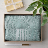 Mint Glitter Glitzy Sparkle Zebra Print Tissuepapier (Geschenk)
