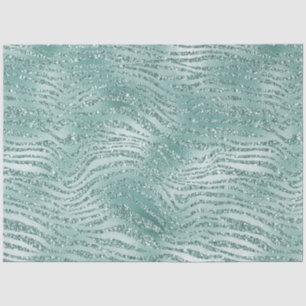 Mint Glitter Glitzy Sparkle Zebra Print Tissuepapier
