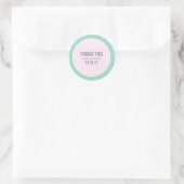 Mint Glitter & Light Pink Merci Stickers Rond (Sac)