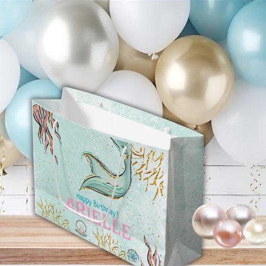 Mint Glitter Mermaid tail under the sea Treats Groot Cadeauzakje