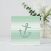 Mint Glitter Nautisch Anker Kaart (Staand voorkant)