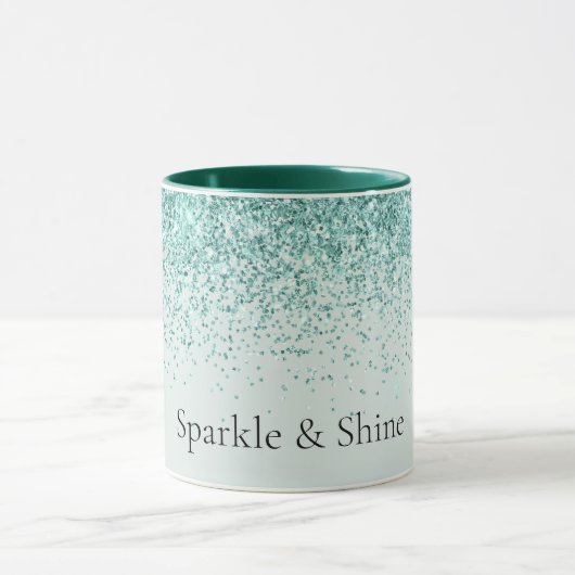 Mint Glitter Sparkle Mok (Midden)
