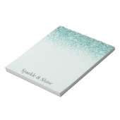 Mint Glitter Sparkle Notitieblok (Gedraaid)