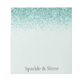 Mint Glitter Sparkle Notitieblok (Voorkant)
