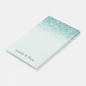 Mint Glitter Sparkle Post-it® Notes (Schuin)