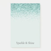 Mint Glitter Sparkle Post-it® Notes (Voorkant)