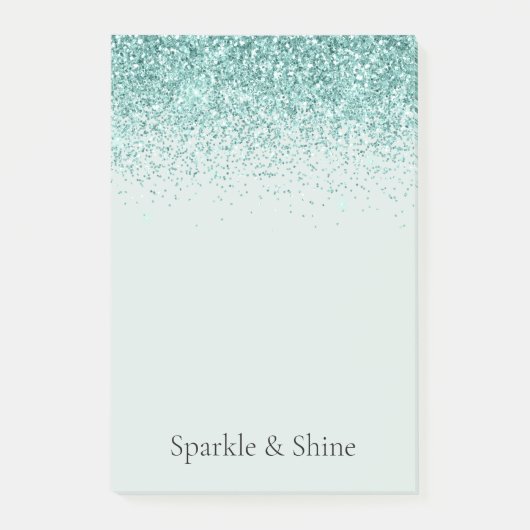 Mint Glitter Sparkle Post-it® Notes (Voorkant)