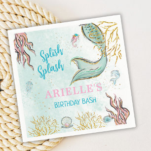 Mint Glitter Zeemeerminstaart onder de zee Servet