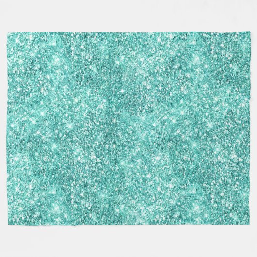 Mint Glitz Glitter Fleece Deken (Voorkant (Horizontaal))