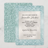 Mint Glitzy Sparkle Glitter Kaart (Voorkant / Achterkant)