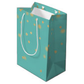 Mint Gold-Confetti Medium Cadeauzakje (Achterkant Gekanteld)