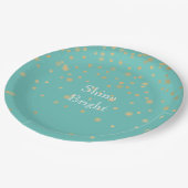 Mint Gold-Confetti Papieren Bordje (Gekanteld)