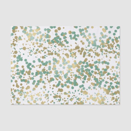 Mint Gold Confetti Tissuepapier (Voorkant)