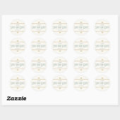 Mint Gold en Ivory Art Deco  Ronde Sticker (Vel)