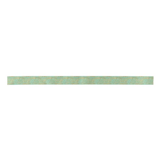 Mint Gold Faux Glitter Stripes Lint (Voorkant)