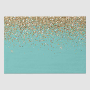 Mint Gold Glam Glitter Bruiloft Tissuepapier