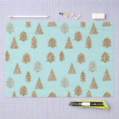 Mint Gold Glitter Kerstbomen Tissuepapier (Craft)