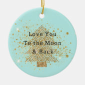 Mint Gold Glitter Kerstboom Liefde Keramisch Ornament (Voorkant)