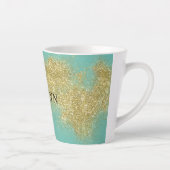 Mint Gold Glitzy Glitter Latte Mok (Rechts)