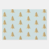 Mint Gold kerstboomstripes Inpakpapier Vel (Voorkant)