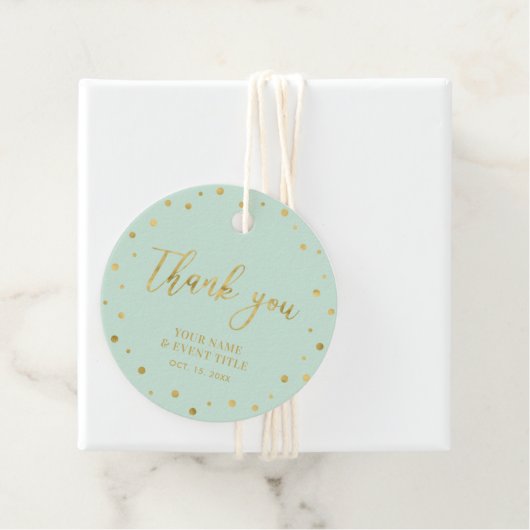 Mint & Gold | Modern Birthday Favor Dank u Bedankjes Labels (In situ)