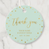 Mint & Gold | Modern Birthday Favor Dank u Bedankjes Labels (Voorkant)