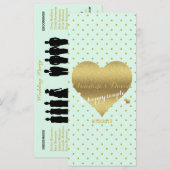 Mint Gold Polka Dot Wedding Ceremony Programma Kaa (Voorkant / Achterkant)
