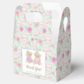 Mint Gold Rozen Tea Party Baby shower Favor Box Bedankdoosjes (Geopend)