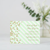 Mint Gold Stripes Elopement Aankondiging Briefkaar (Staand voorkant)