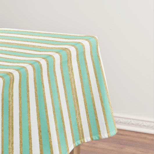 Mint Gold Stripes Modern Tafelkleed (Voorbeeld)