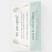 Mint & Gold Whisk Bakery Business ReOpening Spandoek (Verticaal)