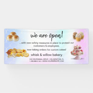 Mint & Gold Whisk Bakkerij Business Heropening gri Spandoek