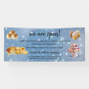 Mint & Gold Whisk Bakkerij Business Heropening gri Spandoek