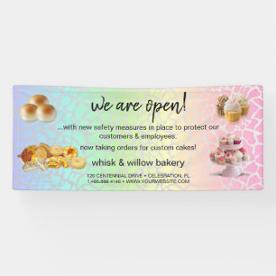 Mint & Gold Whisk Bakkerij Business Heropening gri Spandoek