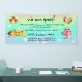 Mint & Gold Whisk Bakkerij Business Heropening gro Spandoek (Beurs)
