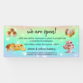 Mint & Gold Whisk Bakkerij Business Heropening gro Spandoek (Horizontaal)