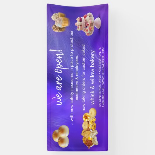 Mint & Gold Whisk Bakkerij Business Heropening Paa Spandoek (Verticaal)