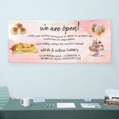 Mint & Gold Whisk Bakkerij Business Heropening roz Spandoek (Beurs)