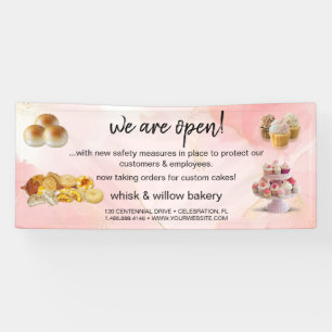 Mint & Gold Whisk Bakkerij Business Heropening roz Spandoek