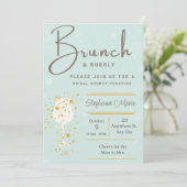 Mint Golden Bubbles et Brunch Shower Invitation (Debout devant)