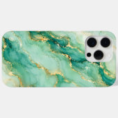 Mint & Goud Marmer Luxe Case-Mate iPhone Case (Achterkant (horizontaal))