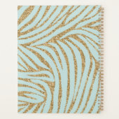 Mint Gouden Glitter Zebra Planner (Achterkant)