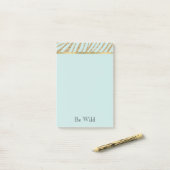Mint Gouden Glitter Zebra Post-it® Notes (Op bureau)